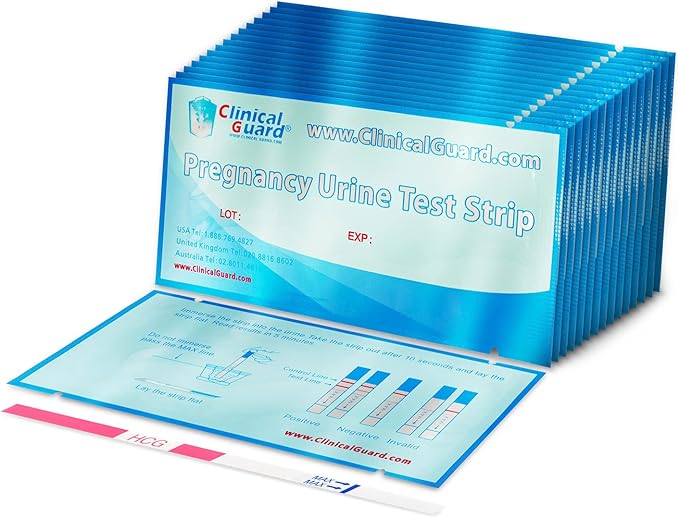 Clinical Guard 25 Pregnancy Tests Early Detection Strips - Sensitive & Accurate Measurement Within 5 mins -Pregnancy Test Strips for Women - HCG Test Strip Kit- Pruebas De Embarazo