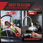 AWLKIM® 3 Pack Meat Thermometer for Cooking - 1 Pack Instant Read Digital Food Thermometer ＆ 2 Pack 2.5-in Extra-Large Dial Stainless Steel Kitchen Oven Meat Thermometers (Safe Leave in Oven)