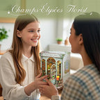 CUTEBEE Book Nook Kit - DIY Miniature House Dollhouse Kit for Adults and Teens, Booknook Tiny House Bookshelf Decor 3D Wooden Puzzle, Gifts for Family, Friends (Champs-Élysées Florist)