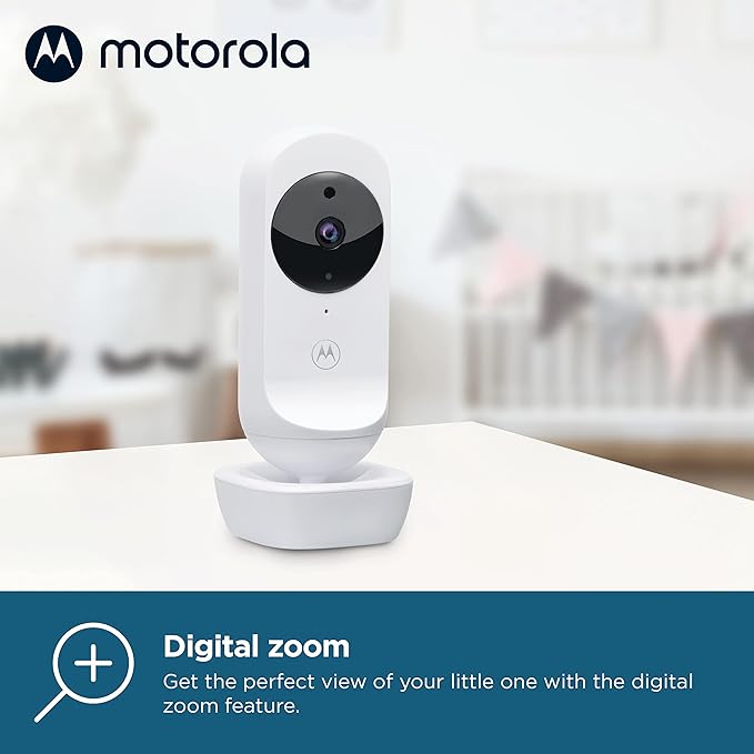 Motorola Nursery Baby Monitor Long Range with Camera and Audio, 4.3" Screen, 2-Way Audio VM34, No WiFi Needed, Manual Tilt/Pan, Digital Zoom, Lullabies, Temperature Sensor