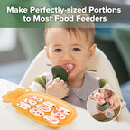 haakaa Silicone Nibble Freezer Tray -Breastmilk Teething Popsicle Mold - Baby Fruit Food Feeder Teether Tray - Baby Food Maker - Ice Cube Tray - 4 Months+ Babies - BPA Free -Apricot