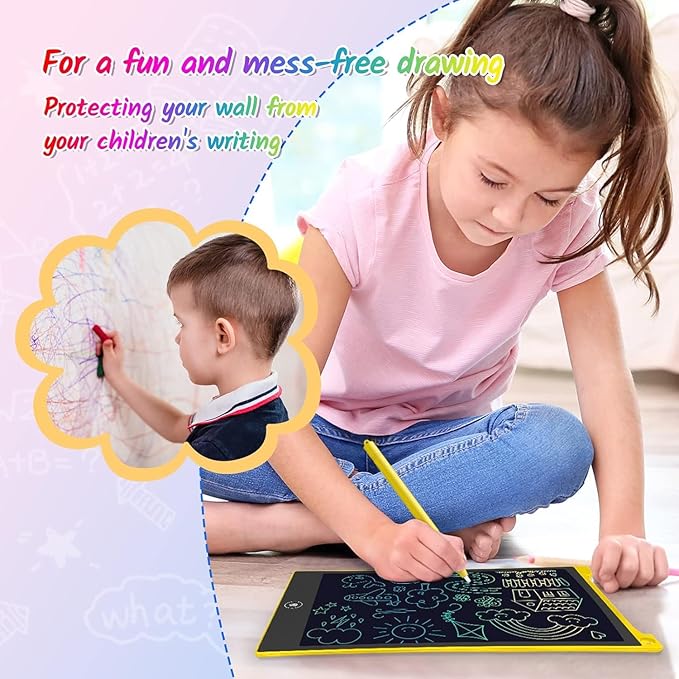 TECJOE 2 Pack LCD Writing Tablet, 10 Inch Colorful Doodle Board Drawing Tablet for Kids, Kids Travel Learning Toys Christmas Birthday Gifts for 3 4 5 6 Year Old Boys and Girls Toddlers