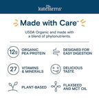 KATE FARMS Organic Plant Based Pediatric 1.2 Sole Source Vanilla Nutrition Shake, 12g of protein, 27 Vitamins and Minerals, Meal Replacement Drink for Kids, Non-GMO, 8.45 Fl oz (Pack of 12)