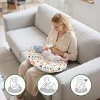 Nursing Pillow Covers – Soft Breathable Cotton, Fits Standard Breastfeeding Pillows, Washable & Hypoallergenic for Newborn Baby Girls & Boys,Cover Only (1 Pcs, Fox)