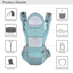 Baby Carrier Ergonomic Infant Carrier with Hip Seat Kangaroo Bag Soft Baby Carrier Newborn to Toddler 7-45lbs Front and Back Baby Holder Carrier for Men Dad Mom
