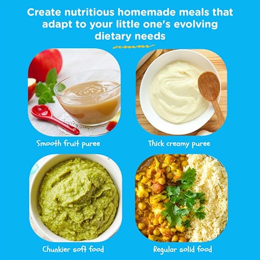 EVLA'S Baby Food Maker, Steamer, Blender, Baby Food Processor for Healthy Homemade Baby Food in Minutes, Touch Screen with 6 Reusable Food Pouches, Baby Registry Essential, Peach