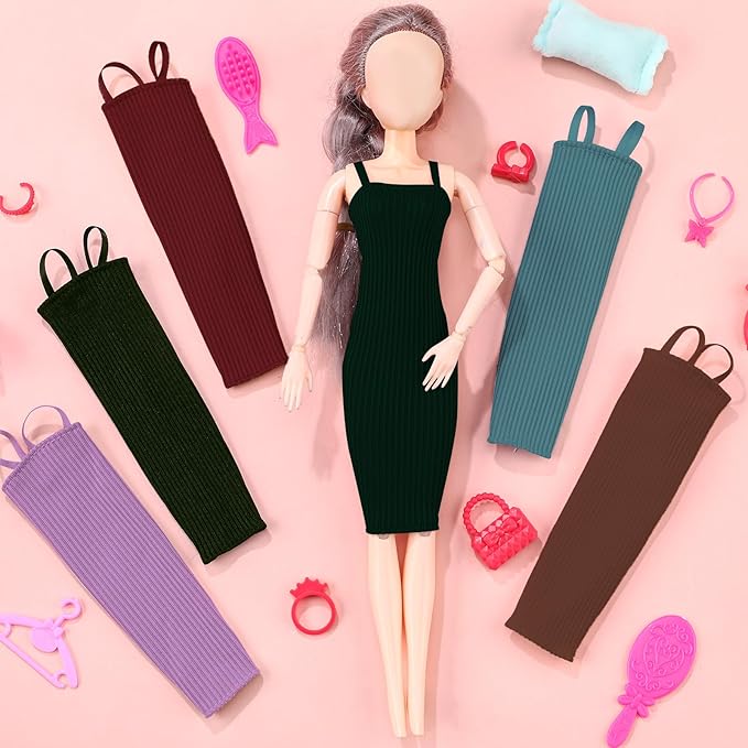 Bencailor 6 Pcs Doll Clothes for 11.8 Inch Doll Accessories Summer Tops Swimwear Robe T Shirt Dress Winter Coat Jacke Outfit Girl Birthday Gift