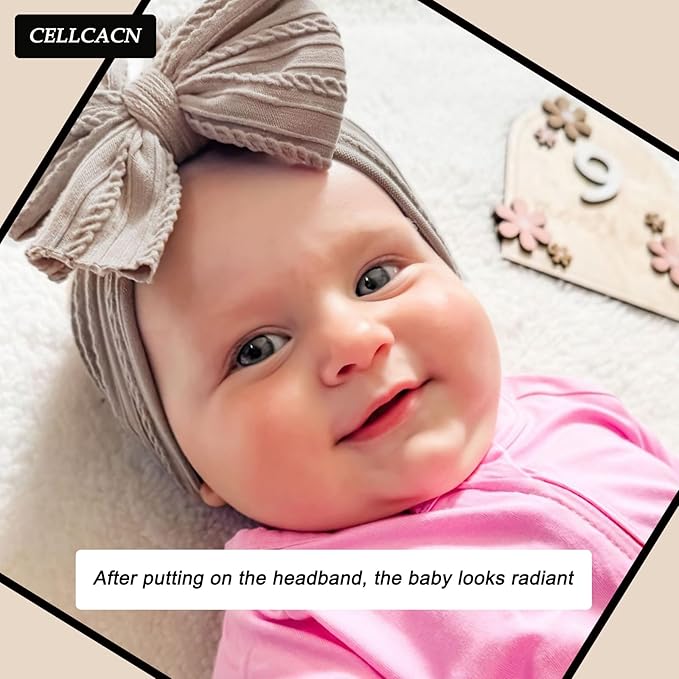 Baby Bows Headbands Nylon Hairbands Baby Girl Bows Hair Accessories for Infant Toddler Essentials (8Color-green, mid)