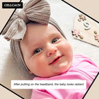 Baby Bows Headbands Nylon Hairbands Baby Girl Bows Hair Accessories for Infant Toddler Essentials (8Color-green, mid)