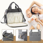 Crossbody Small Diaper Bag, Cute Mini Baby Diaper Tote Bags with Insulated Pockets for Traveling Outdoor Parent,Gray