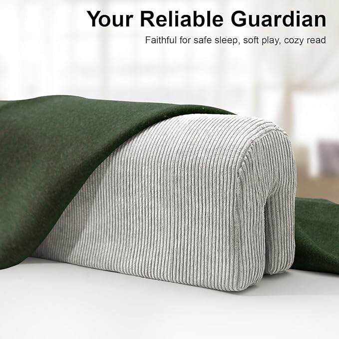 Bed Rail Bumpers Protector, Hospital Bed Rails Padding, Loft Beds and Bunk Beds Bumpers Protector, Premium Soft Memory Foam - Anti-Bump | Fall Prevention, 90x14x20cm, Gray