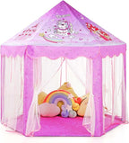 Monobeach Princess Tent Girls Unicorn Large Playhouse Kids Castle Play Tent with Star Lights Gift Toy for Children Indoor and Outdoor Games, 55'' x 53'' (DxH)