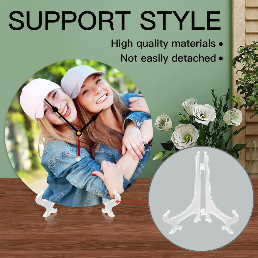 Generic Custom Clocks for Walls Personalized Picture Hanging Time Clocks Silent Non Ticking Round Decoration for Kitchen Family Friends Gifts, 10inch-25cm