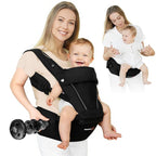 FRUITEAM Baby Carrier, Upgraded Adjustable Knob, 6-in-1 Baby Carrier Newborn to Toddler, Safety-Certified Baby Hip Seat Carrier, Perfect for Travelling Shopping Breastfeeding