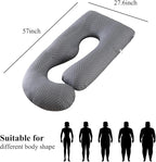 Pregnancy Pillow, Full Body Maternity Pillow 57 inch, with Removable Washable Cover - Sleep Support for Legs, Back, Neck, Shoulder, HIPS, Belly for Pregnent Women, 100% Cotton