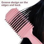 Curl Defining Brush, Curly Hair Brush, Slick Back Hair Brush, For Combing and Shaping Curls in All Hairstyles to Reduce Pulling (Pink)