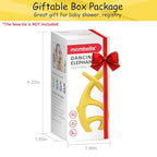 Teething Toys 3 Months+, Mombella Elephant Teethers for Babies with Strap to Clip on, Soft Silicone Teether Toys, 2 in 1 Teether & Pre-Training Toothbrush, 3 Month Old Infant Chew Toys, Yellow