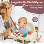 10 Pieces Baby Led Weaning Spoons and Forks Set Infant Silicone Spoon First Self Feed Baby training Utensils for Toddler First Stage Feeding Supplies for Kids Over 6 Months, 5 Pairs (Classic Colors)