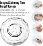 FREELOVE Metal Fidget Spinner Magnetic Slider, Spinning Haptic Clicker, Heavy Stainless Steel Spin Clicky, Small Round Gear Click Gyro, Premium Silent Bearing, Adults Anxiety Cool, Nuc Silver