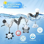 Car Seat Toys Hanging and Stroller Toys for Babies 0-6 Months，High Contrast Baby Toys for Newborn 0 3 Months Brain Development,Black and White Baby Toys for Crib Mobile，Infant Ideal Gift