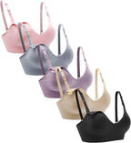 Suekaphin Nursing Bra 5pack Wireless V Neck Maternity Nursing Bra Bralette Low Cut Sleeping Breastfeeding with Extenders