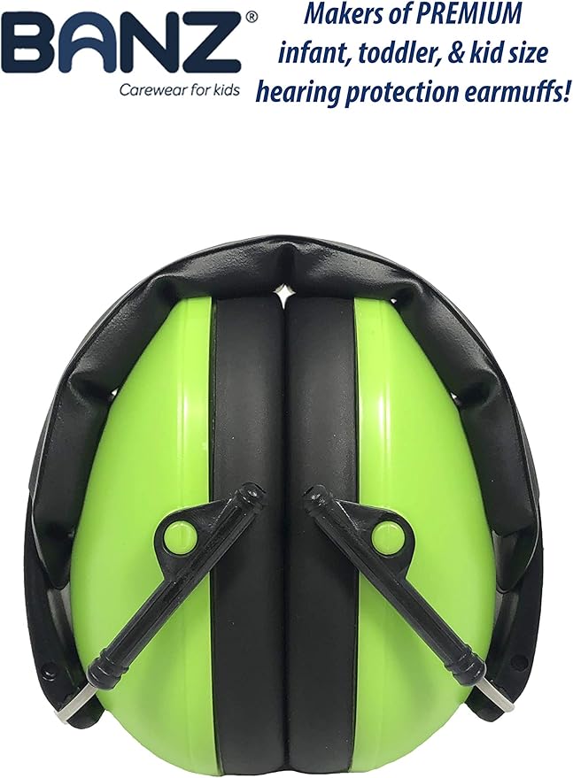 BANZ Kidz Earmuffs 2 Years & Older - Loud Noise Cancelling Kids Headphones & Toddler Ear Muffs, Size Adjustable