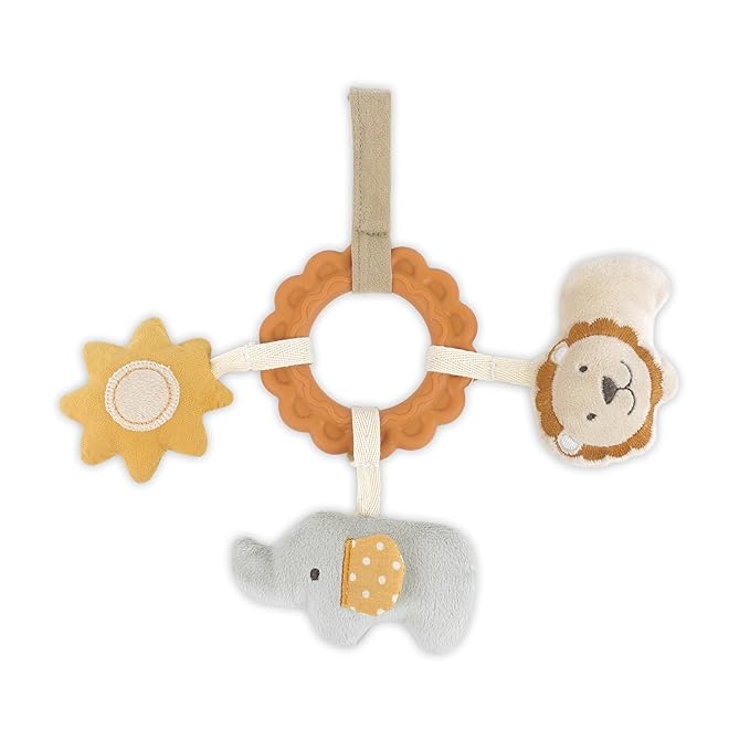 MON AMI Safari and Friends Teether Ring – 8", Soft Silicone Teething Ring, Plush Toy for Infants, Baby Teething Relief, BPA-Free, Easy-Grip, Comforting Teething Toy for Babies, Perfect for Sore Gums