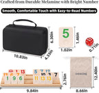 Premium Rummy Cube Game Set 6 Colors with 6 Wooden Holders and 162 Rummy Tiles, Travel Family Board Game for Adults and Kids