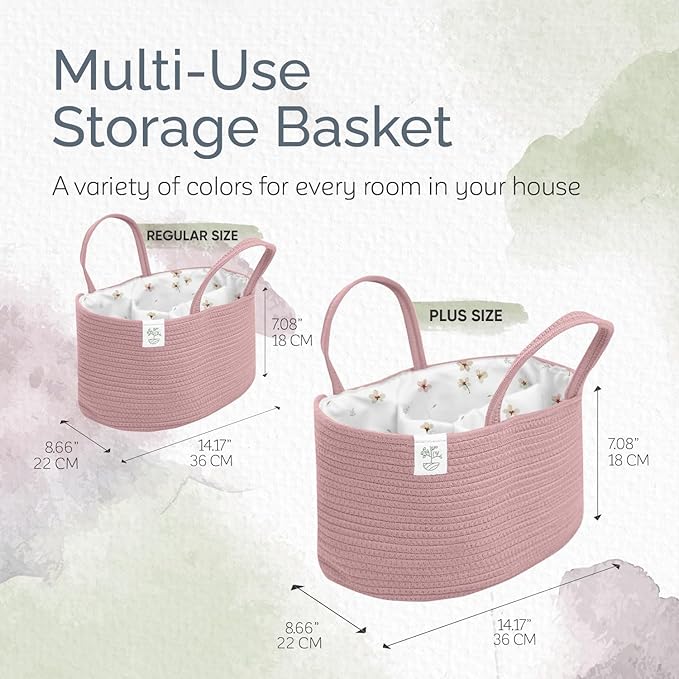 KiddyCare Diaper Caddy Nappy Organiser Changing Basket (Pink)