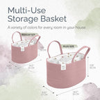 KiddyCare Diaper Caddy Nappy Organiser Changing Basket (Pink)