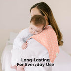 5-Pack Cotton Muslin Burp Cloths Baby Girls, Boys - Soft & Absorbent Spit Up Burp Rags, Large Muslin Towel, Cotton Wash Cloths for Babies, Newborn, Infant, No Shrink, Durable, Neutral (Bloom)