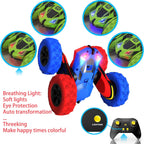 Threeking RC Stunt Car Remote Control Cars with Lights Double-Sided Driving Indoor Outdoor Toys Gifts Presents for 6 7 8 9 10 11 12 Year Old Kids Boys Girls