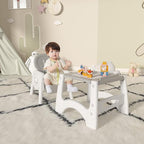 Xilingol 8 in 1 Convertible Baby High Chair W/Wheels, Baby Feeding Chair W/Adjustable Backrest & Removable Dual Tray, Building Block Table & Chair Set, HighChair for Babies & Toddlers (Grey)