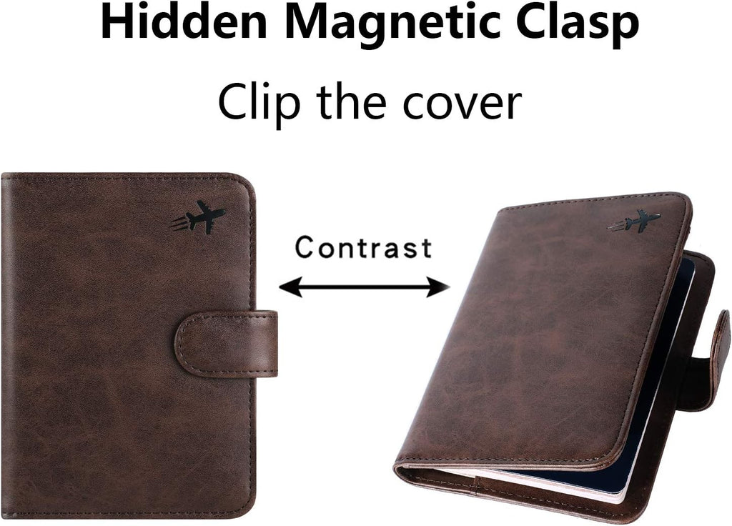 Passport Holder Cover Wallet RFID Blocking Leather Card Case Travel Accessories for Women Men (Z #Chocolate)