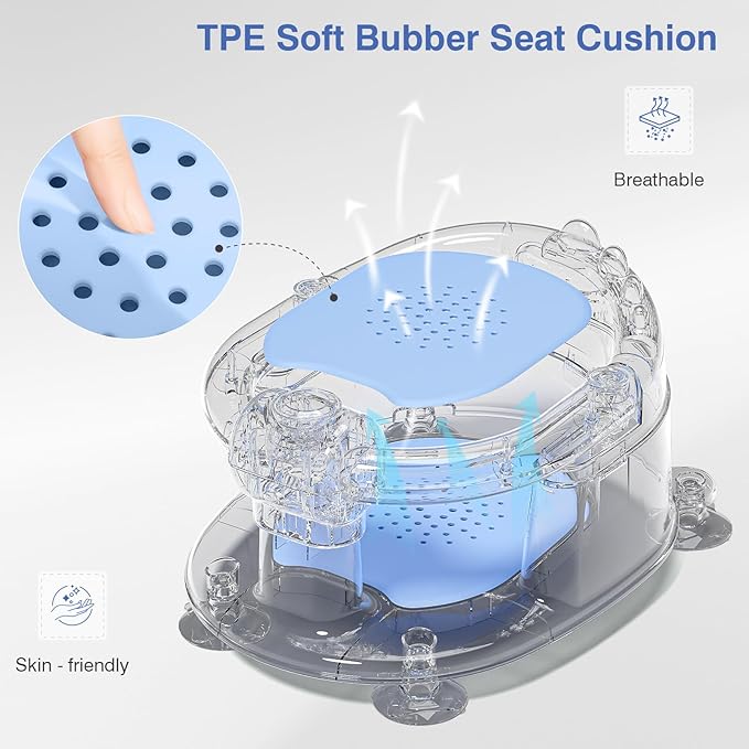 Baby Bath Seat for Babies 5 Months & Up - Non-Slip Bath Seat for Sitting Up, Soft Cushion & Compact Design, Toddler Bathtub Seat