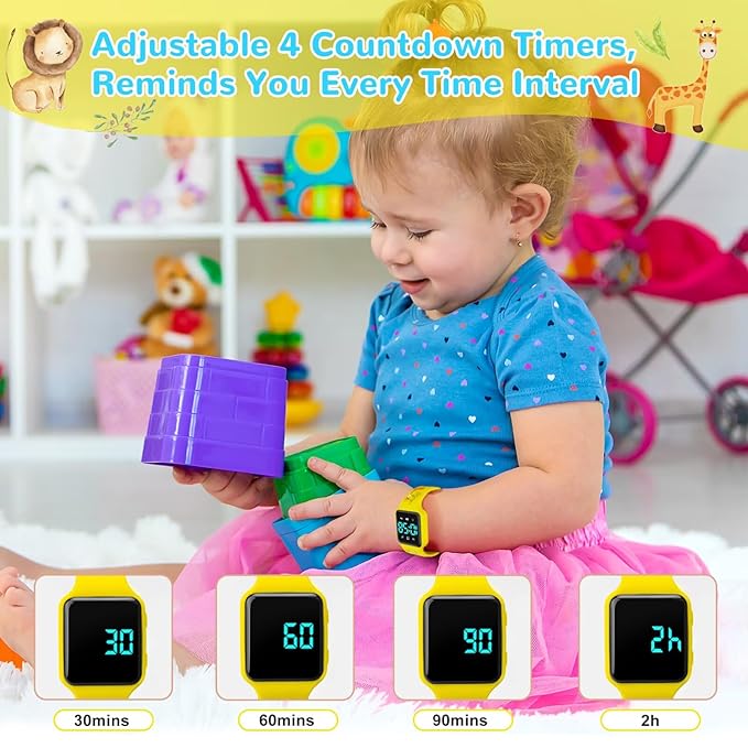 Potty Training Watch for Toddlers with Countdown, Magnetic Charging, Flashing Lights, Fun Music or Vibration Alerts - Waterproof Interactive Toilet Training Reminder for Boys & Girls Ages 2-9