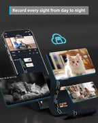 blurams Security Camera 2K, Baby Monitor Dog Camera 360-degree for Home Security (White-2Pack)