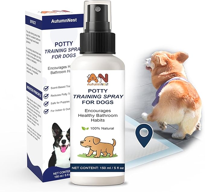 Potty Training Spray for Dogs – 5 fl oz /150ml Dog Pee Training Aid for Puppies & Adults Dogs– Helps Guide Dog to Pee Pads or Designated Areas – Safe Plant-Based Attractant for Indoor & Outdoor Use