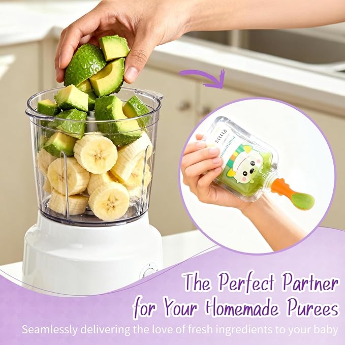 Infant Feeding Essentials & Baby Food Pouches Attachable Toppers: Seamless, Non-Drip Spoons for Baby's Diet, Compatible with Assorted Pouch Forms, Perfect for Infants 3+ Months, Pack of 5