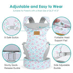 Baby Carrier Newborn to Toddler, Ergonomic Adjustable Toddler Carriers for 7-66 Lbs, Cozy Lightweight Infant Carrier with Neck Support, Baby Holder Carrier with Lumbar Support for Mom Dad