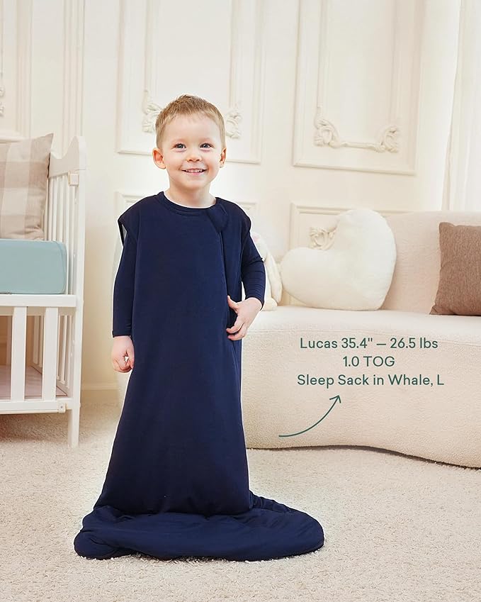 Supersoft Sleep Sack 1.0 TOG, Premium Bamboo Viscose Baby Sleeping Bag 2-Way Zipper Sleep Sack Baby Wearable Blanket