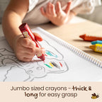 Honeysticks Super Jumbo Crayons (6 Pack) - 100% Pure Beeswax, Non Toxic Crayons for Toddlers 1-3, Extra Large Crayon Size, Easy to Hold and Use, Unbreakable Toddler Crayons, Eco-Friendly