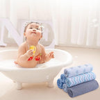 softan Baby Washcloths, 24Pack Baby Wash Cloths Extra Soft & Ultra Absorbent, Baby Towels and Washcloths Face Towels for Unisex Boys Girls Body, Washclothes Gentle on Sensitive Skin, 9x9 Blu Elephant