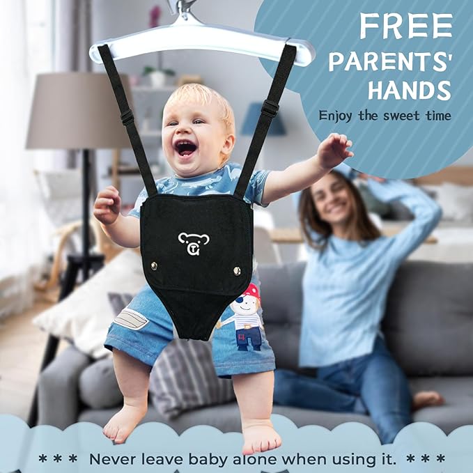 G TALECO Gear Baby Jumper with Stand,Baby Bouncer,Easy Set-Up,Baby Exerciser for Active Babies,Suitable for Indoor and Outdoor, Black (Water Mat Include)