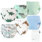 EZ Moms 6 Packs Absorption Toddler Potty Training Underwear for Boys 100% Cotton Toilet Training Pants 3T-4T Boys Leakproof Reusable Kid Confident Toddler Panties Pee Pants with Potty Sticker Chart