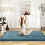 Baby Play Mat for Floor Tummy Time Mat Nursery Rug Muscle Mat Area Rug Playroom Rug Tatami Mat 4'11x3'28" Memory Foam 1.3" Thick Crawling Mat For Babies,Toddlers, Infants, Kids,Floor Mat(Green)