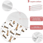 1 Pack Muslin Burp Cloths German Dogs Paw Prints White Cotton Baby Burp Cloths Extra Absorbent and Soft Spit Up Rags for Newborn Babies 22x11 Inch