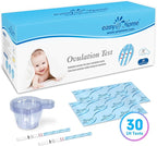 Easy@Home Ovulation Test Strips: Accurate 30 LH Ovulation Predictor Kit - Fertility Tests for Women – Powered by Premom Ovulation Tracker App | 30 LH + 30 Urine Cups