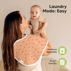 KeaBabies 4-Pack Baby Burp Cloths Baby Girl, Boy - Organic Cotton Burp Cloth, Extra Large, Absorbent, Soft Burping Cloths & Bibs Set for Babies, Newborn Burp Clothes, Thick Burp Rags (Wilderness)