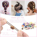 923 Pcs Toddler Hair Accessories - Baby Girls Elastic Ties, Soft Rubber Bands With Bow Clips, Claws - Assorted Supplies for Little One Kids With Thin Hair